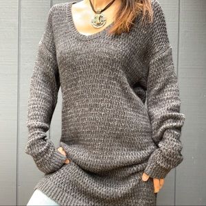 SOLD!!Theory charcoal long chunky sweater Sz L